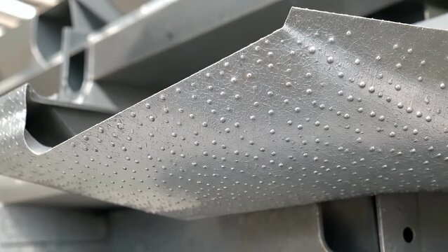 Surface Detail of a Shiny Galvanized Steel Metal Panel in