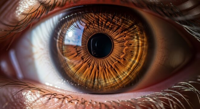 Close-up of human eye with detailed iris pattern