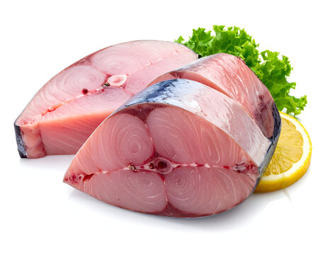 Raw swordfish white isolated generative AI