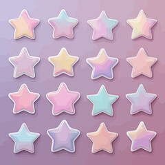 Pastel colour stars set setting in pattern.