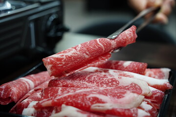 Thinly Sliced Raw Beef for Hot Pot or Shabu-Shabu