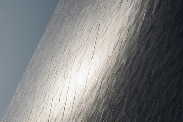Abstract metallic surface with sunlight reflection.