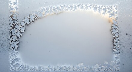 Ice Flower Crystal on Window Glass