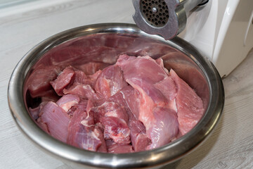 Raw meat, for making minced meat