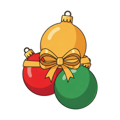 Christmas ornaments clip art holiday decorations festive balls with bow vector image for design use on transparent background