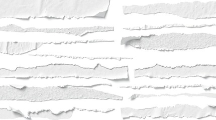 ripped element set of torn paper edges isolated with clipping path on background. torn paper texture, ripped of paper designs set  