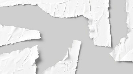 ripped element set of torn paper edges isolated with clipping path on background. torn paper texture, ripped of paper designs set  