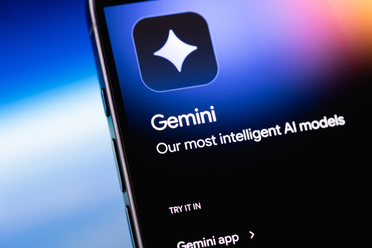 Google Gemini mobile app on a screen smartphone iPhone. Gemini is an AI assistant from Google. Batumi, Georgia - September 4, 2025