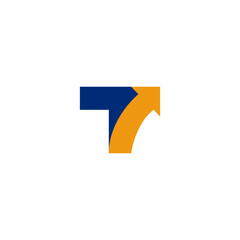 letter T arrow grow logo. trendy for business