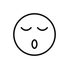 A cute sleepy face emoji icon with closed eyes and gentle expression, symbolizing tiredness or rest. Perfect for chat apps, stickers, UI design, and modern digital communication projects.