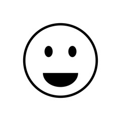 Fototapeta premium A cheerful smiley face emoji icon with bright expression and happy eyes, symbolizing joy and positivity. Perfect for chat apps, stickers, UI design, and modern digital communication projects.