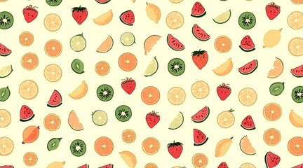 Seamless vector patterns with small decorative elements in a modern clean style. Designed with a mix of bright and pastel colors, perfect for packaging, fabric, wrapping paper and branding.