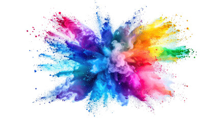 Explosive burst of colorful powder on a dark backdrop, resembling a vibrant, chaotic flower
