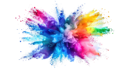 Explosive burst of colorful powder on a dark backdrop, resembling a vibrant, chaotic flower