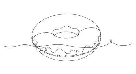 One line continuous drawing of a floatation device A summer holiday in the ocean vector d