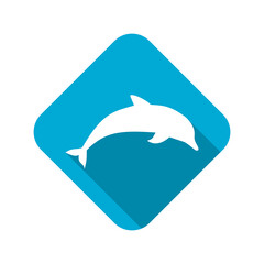Silhouette dolphin icon isolated on transparent background
