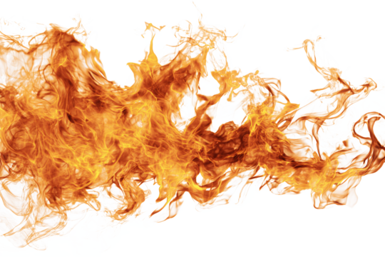 Burning flame for fire and heat concepts