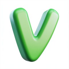 3d icon of a green check mark, isolated on a white background 