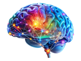  Exploring brain function neuroscience lab digital abstract isolated on white background ,PNG. AI Generated.