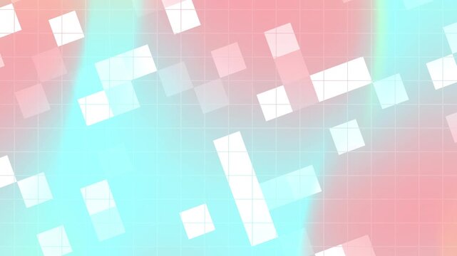 Abstract background with white squares over gradient colors. Perfect for web design, presentations, social media graphics, and digital art projects.