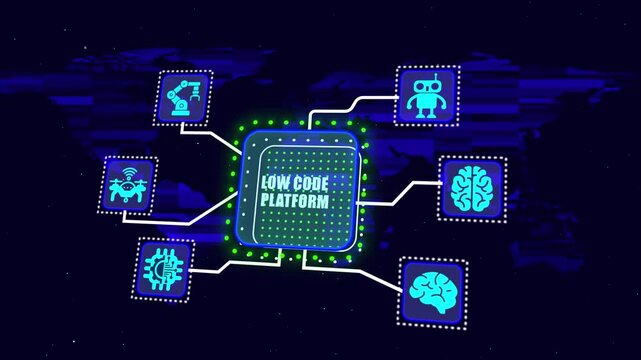 Low Code Platform. Business, Technology, Internet and Network Concept. Digital Development and Automation Software.