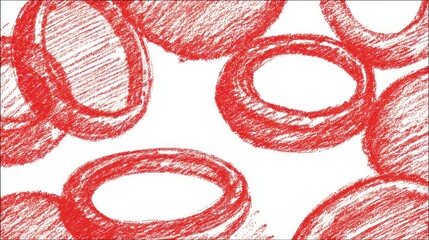Abstract Red Circle Shapes on White Background