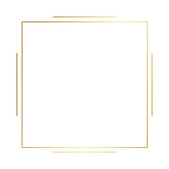 Gold gradient thin line square frame element..