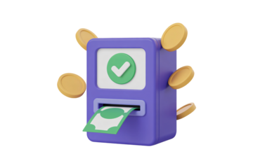 3D illustration of mobile device with green check marks symbolizing approval and success
