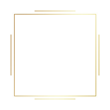 Gold gradient thin line square frame element..