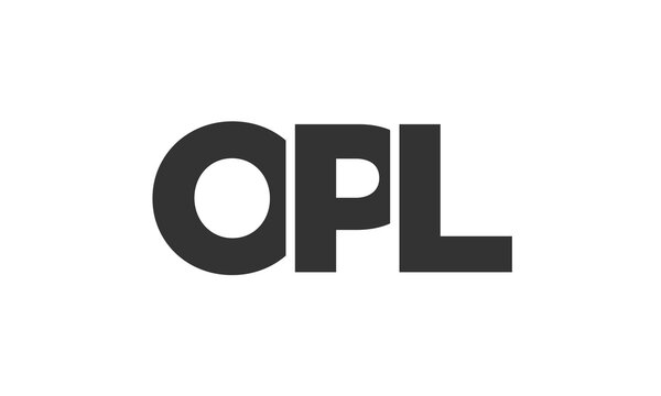 OPL logo design template with strong and modern bold text. Initial based vector logotype featuring simple and minimal typography. Trendy company identity.