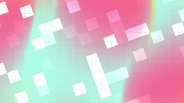 Abstract background with pink, green, and white squares. Versatile for graphics, social media posts, website backgrounds, and digital designs.
