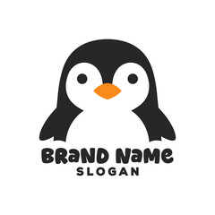 Cheerful penguin logo for a brand