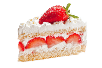 A slice of strawberry shortcake, a sweet treat