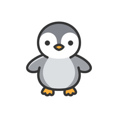 Adorable cartoon penguin with curious gaze