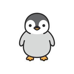 Cute chubby penguin stands