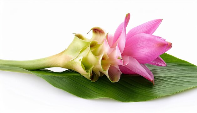 Siam Tulip Or Curcuma Flower Isolated On White Background