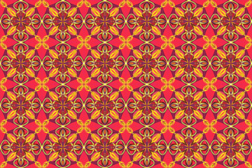 万華鏡のようなモザイク風シームレス模様 3-24