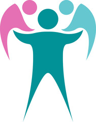 Abstract teamwork concept, diverse group support, collaboration symbol, community connection, inclusive partnership