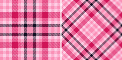 Vector textile check of seamless texture background with a pattern fabric plaid tartan. Set in space colors. Wide grid patterns in modern fashion.