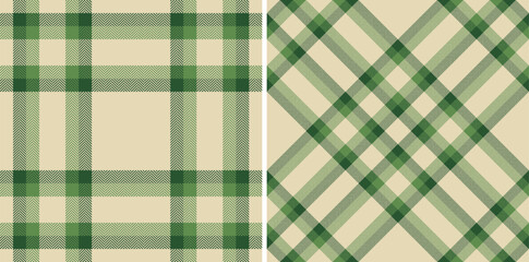 Check tartan pattern of texture background vector with a plaid seamless fabric textile. Set in popular colors. Tablecloth design ideas.