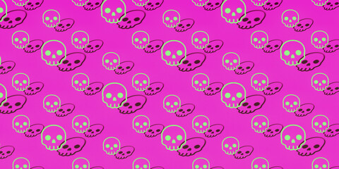 Pattern of skull. 3d render illustration.