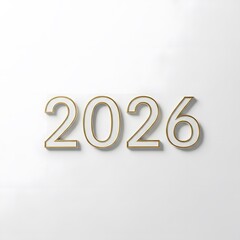 Stylish 2026 Year - Gold & White