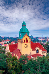 Obraz premium Urban Environment of Jiangsu Road Christian Church, Qingdao, China