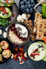 Healthy vegan snacks concept.