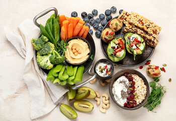 Healthy vegan snacks concept.
