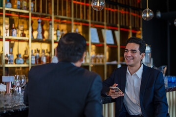 Businessperson are meeting at night club.