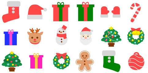 クリスマスのアイコンセット