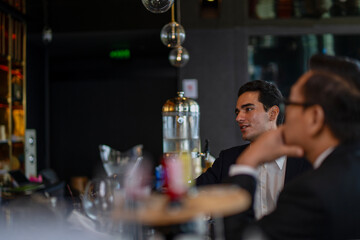 Businessperson are meeting at night club.