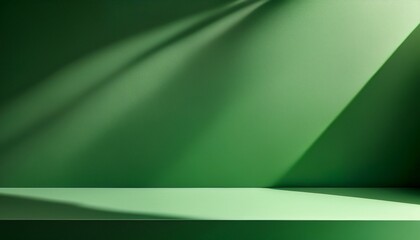 Minimalistic Abstract Green Background For Product Presentation With Aesthetic Light And Shadows
