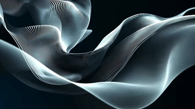 Abstract, monochromatic, waves with linear structures on dark background